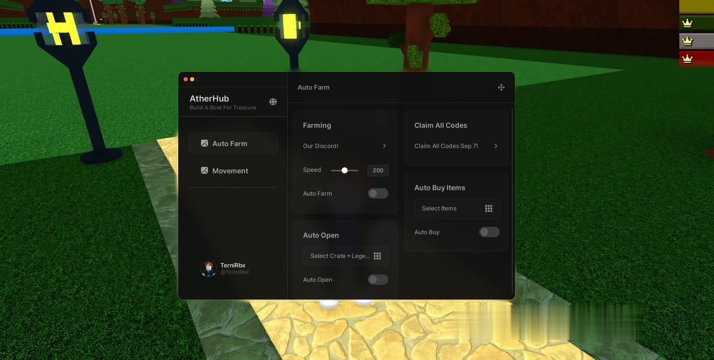 Build A Boat For Treasure: Auto Farm, Claim All Codes