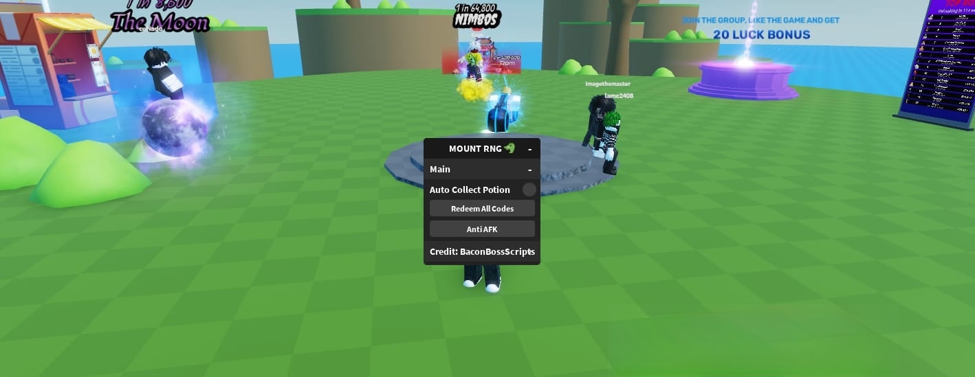 Mount RNG: Redeem All Codes, Auto Collect Potion Script