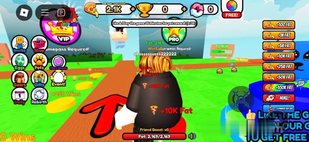 1 Fat Every Second: Auto Gordura Script