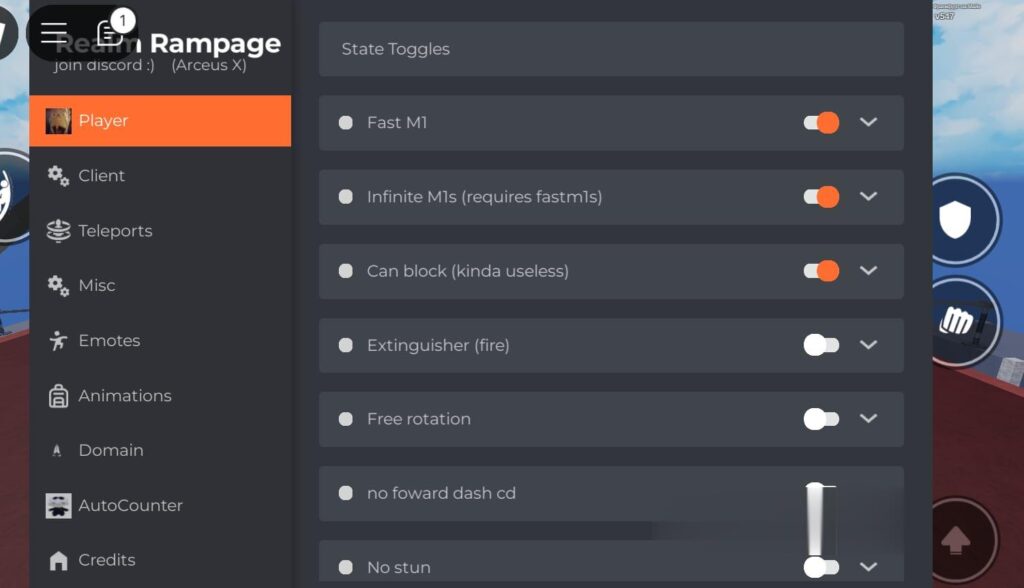 Realm Rampage: Auto Block, Teleport, Auto Farm Mobile Script
