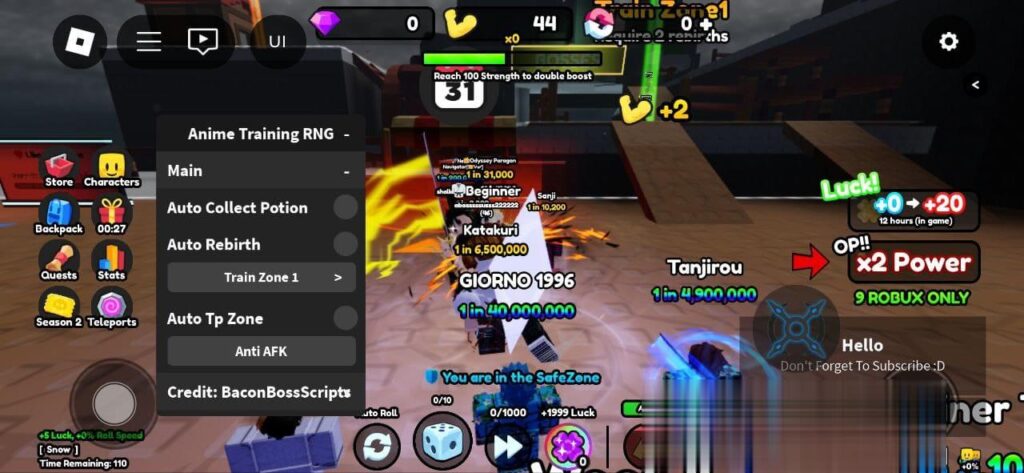 Anime Training RNG: Auto Tp, Auto Collect, Auto Rebirth Script