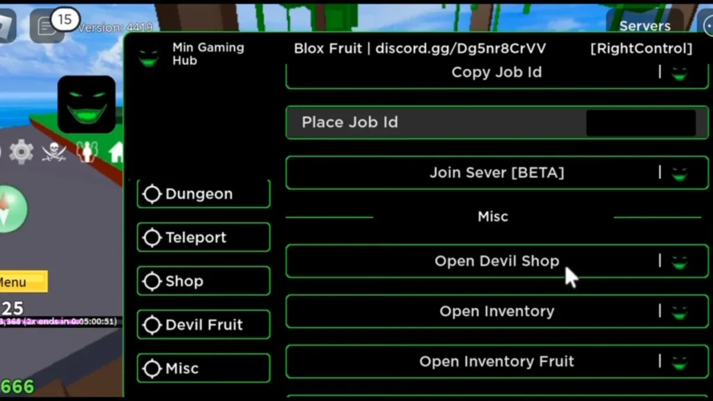 Min Hub Blox Fruits Mobile Script