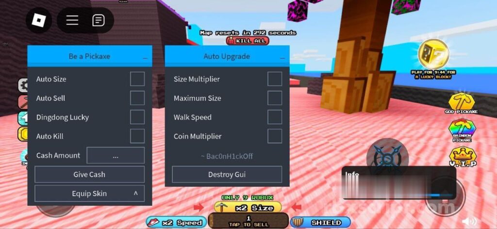 Be a Pickaxe: Auto Kill, Auto Size,WalkSpeed Script