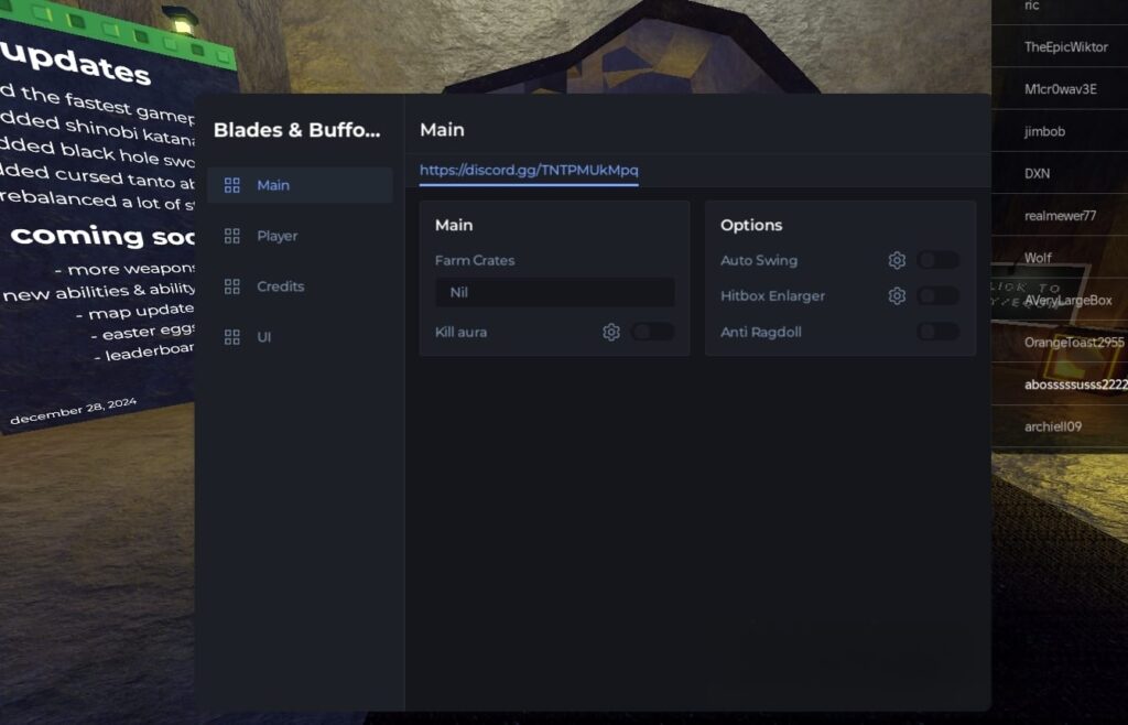 Blades & Buffoonery: Kill aura, Anti Ragdoll, Auto farm Script