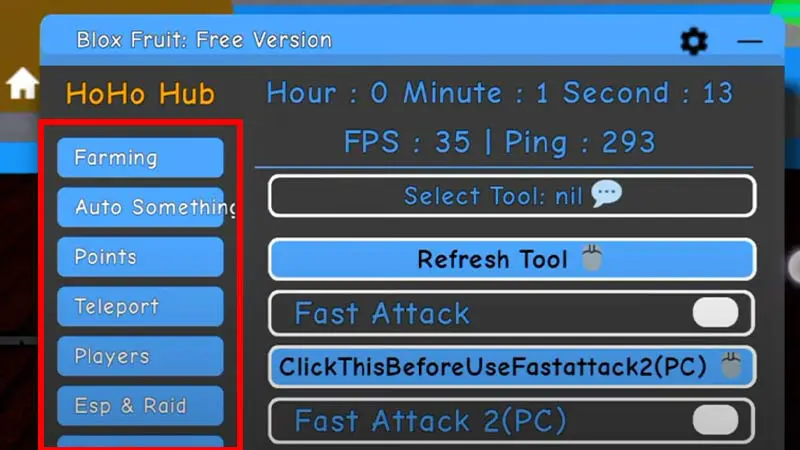 HoHo Hub Blox Fruits Mobile Script