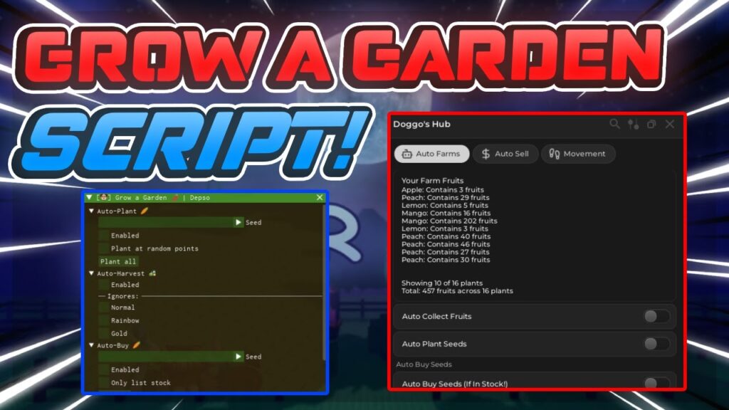 Grow A Garden: Auto Plant Fruit, Auto Collect, Auto Farm