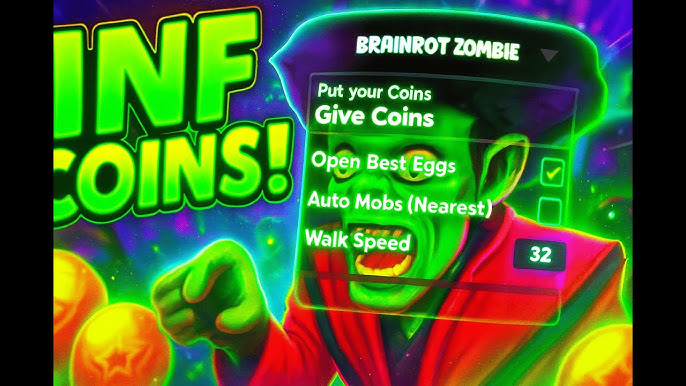 Brainrot Zombie Evolution: Auto Farm Mobs, Open Best Eggs, Give Coins Script